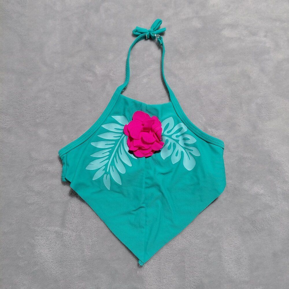 Koala Kids Infant Swim Lined Halter Top No-Tie Elastic Back Tropical Pink Flower